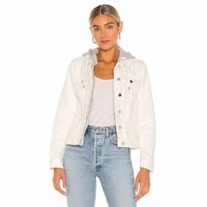 NWT Blank Nyc Hooded white denim jean Jacket Medium